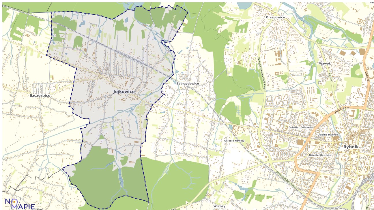 Mapa obszarów ochrony przyrody Jejkowic